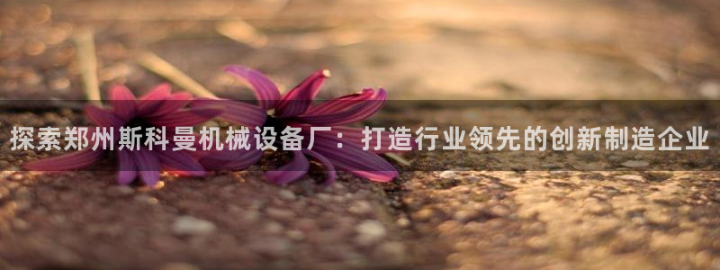 杏盛平台官网：探索郑州斯科曼机械设备厂：打造行业领先的创新制造企业