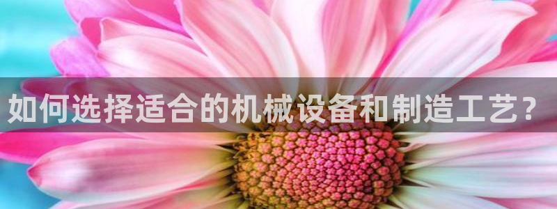 杏盛开户地址：如何选择适合的机械设备和制造工艺？