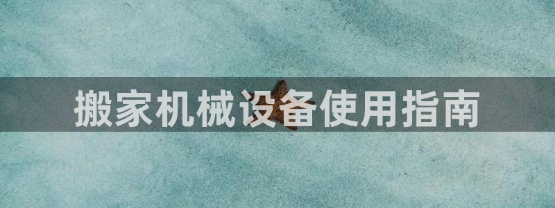 杏盛平台开户 贴吧：搬家机械设备使用指南