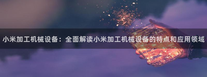 杏盛平台：小米加工机械设备：全面解读小米加工机械设备的特点和应用领域