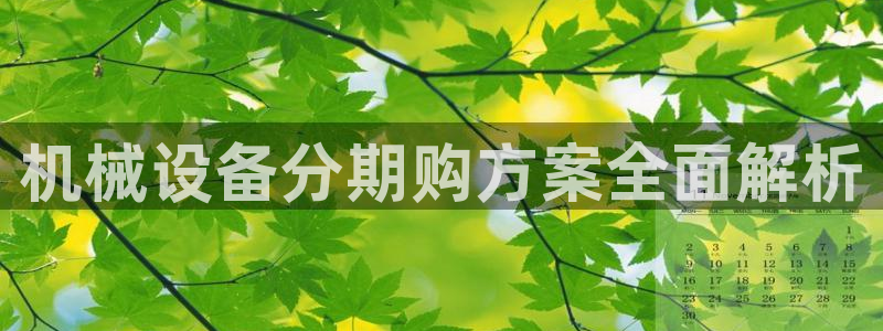 杏盛平台代理注册：机械设备分期购方案全面解析
