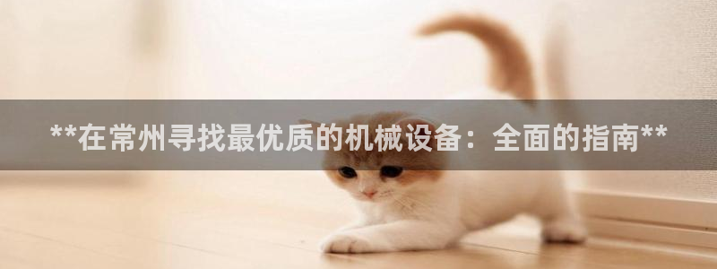 杏盛官网：**在常州寻找最优质的机械设备：全面的指南**