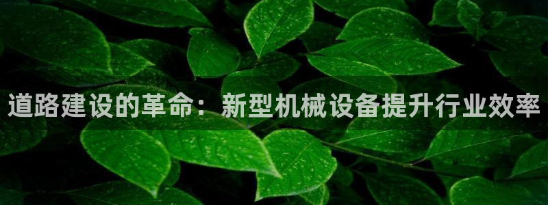 杏盛平台注册登录：道路建设的革命：新型机械设备提升行业效率