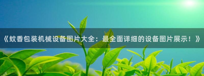 杏盛平台开户：《蚊香包装机械设备图片大全：最全面详细的设备图片展示！》