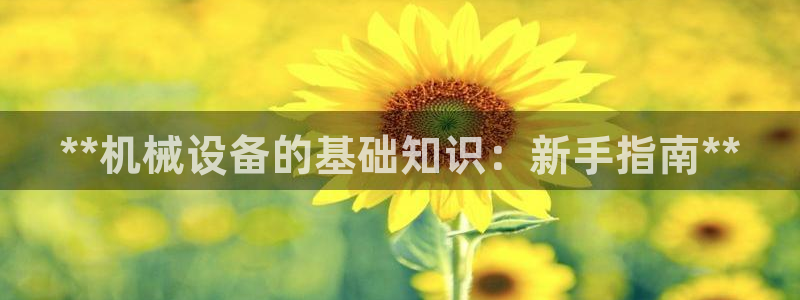 杏盛注册登录：**机械设备的基础知识：新手指南**